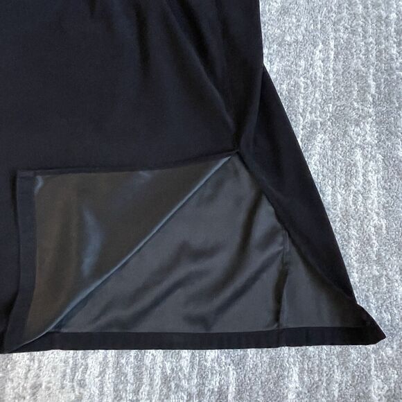 Original TY2 Shift Midi Dress Women 1X Black Sleeveless Side Slit L34 - Picture 6 of 11